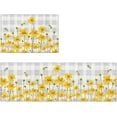 thumbnail image 1 of Yellow Flowers Kitchen Mat Set of 2, Cushioned Anti-Fatigue Non-Slip Floor Comfort Mats Kitchen Runner Rug 18x30inch+18x47.2inch for Home, Office, Sink, Laundry, Spring Summer Floral Gray Plaid, 1 of 6
