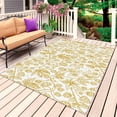 thumbnail image 1 of Yellow Flowers Outdoor Rug for Patio/Deck/Porch, Non-Slip Large Area Rug 6 x 9 Ft, Country Pastoral Floral Leaves Vines Indoor Outdoor Rugs Washable Area Rugs, Reversible Camping Rug Carpet Runner, 1 of 8