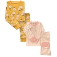 thumbnail image 1 of Yellow Flowers/Pink Stripes 2 Pack Kids Pajamas, 1 of 4