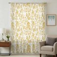 thumbnail image 1 of Yellow Flowers Sheer Curtains 45 Inches Long, Country Pastoral Floral Leaves Vines Light Filering Curtains, Breathable Simi Curtain Privacy Drapes for Kitchen Bathroom Small Window Treatment, 1 of 9
