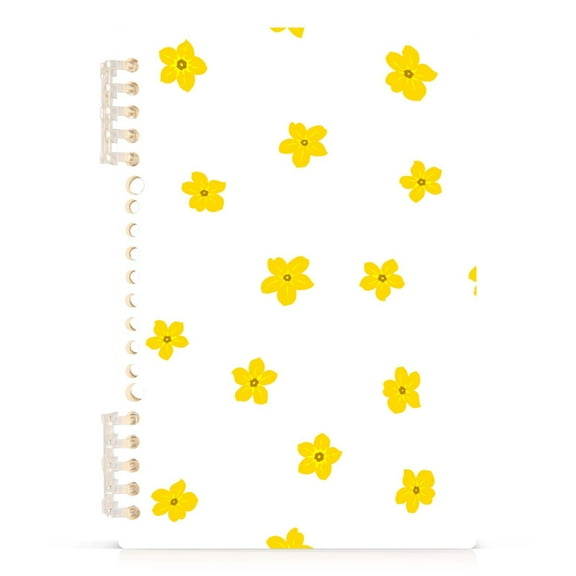 Yellow Flowers Spiral Journal Notebook College Ruled Notebook 8.3" x 5.7" A5 Lined Thick Paper Page