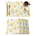 thumbnail image 1 of Yellow Flowers Spring Placemats Set of 4, Elegant Farmhouse Botanical Placemats for Dining Table, Place Mats for Kitchen Tabletop, Waterproof Wipeable Dining Table Mats Set, 1 of 9