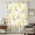 thumbnail image 1 of Yellow Flowers Spring Sheer Curtains 45 Inches Long, Elegant Farmhouse Botanical Light Filering Curtains, Breathable Simi Curtain Privacy Drapes for Kitchen Bathroom Small Window Treatment, 1 of 9