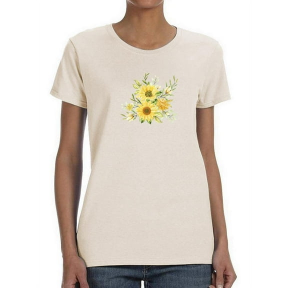 Yellow Flowers T-Shirt Women -Smartprints Designs, Female XX-Large