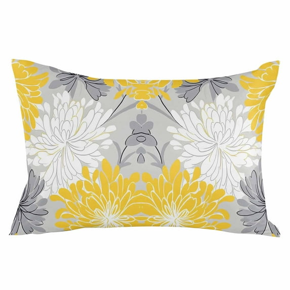 Yellow Flowers Throw Pillow Cover 24 x 36 Inch Decorative Pillow Cover Retro Country Pastoral Garden Florals Lumbar Pillowcase Seasonal Rectangle Cushion Case for Couch Sofa Bed Living Room