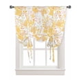 thumbnail image 1 of Yellow Flowers Tie Up Curtains for Kitchen Bathroom Bedroom Windows 63 Inch Length, Watercolor Summer Botanical Floral Balloon Drape Curtains Shade Rod Pocket Drapery Curtain Panel, 52"x63", 1 of 7