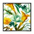 thumbnail image 1 of Yellow Flowers and Tropical Foliage III 30 in x 30 in Framed Painting Canvas Art Print, by Designart, 1 of 5