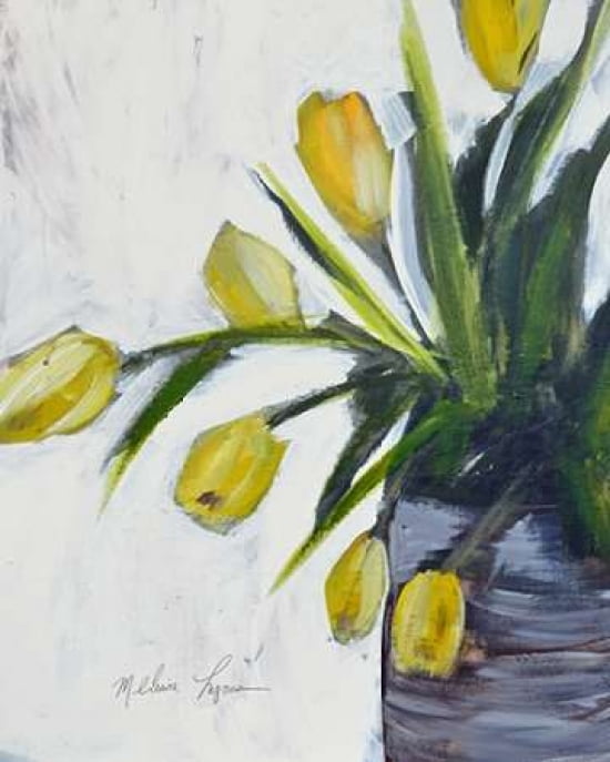 Yellow Flowers in a Pot Canvas Art - Melissa Lyons (24 x 30)