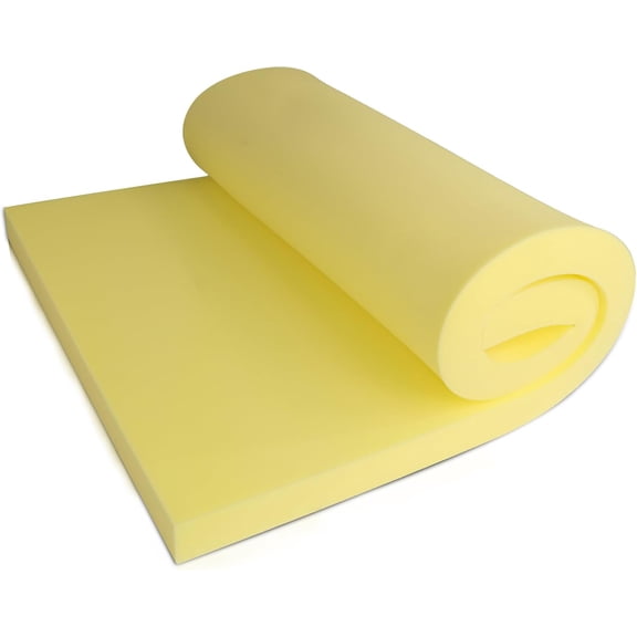 Yellow Foam Board, High-Density Upholstery Foam for Couch Cushion Replacement, Foam Padding for Cushions, Furniture, and DIY Projects, Durable Foam Pad for Chairs, Sofas, and Egg Crate Foam Inserts