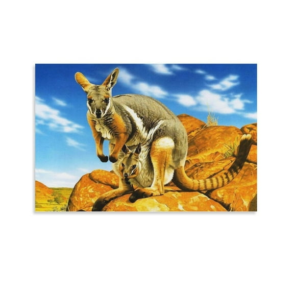 Yellow Footed Rock Wallaby Canvas Art Poster And Wall Art Picture Print Modern Family Bedroom Decor Posters,Unframe-style,08x12inch(20x30cm)