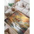 thumbnail image 1 of Yellow Forest Deer Area Rug for Bedroom 3x5 Ft Animals River Super Soft fuzzy Throw Rug Non-Slip Fluffy Plush Indoor Floor Carpet for Living Room Nursery Home Decor, 1 of 8