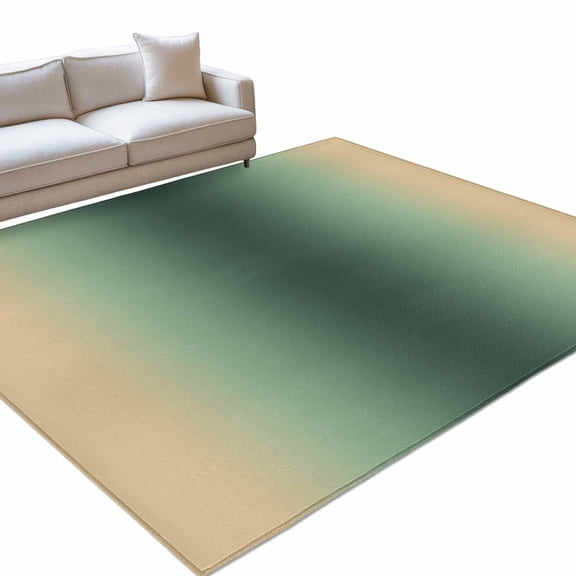 Yellow Forest Green Gradient Area Rugs 8x10ft Minimalist Ombre Modern Art Floor Rug Non Slip Low Pile Ultra Soft Throw Carpet for Entryway Indoor Entrance Kitchen Bathroom