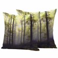 thumbnail image 1 of Yellow Forest Outdoor Waterproof Pillow Covers, Vintage Foggy Woods Tree Decorative Square Throw Pillowcase Sofa Cushion Sham for Patio/Couch/Chair, 24"x24" 2 Pack, 1 of 8