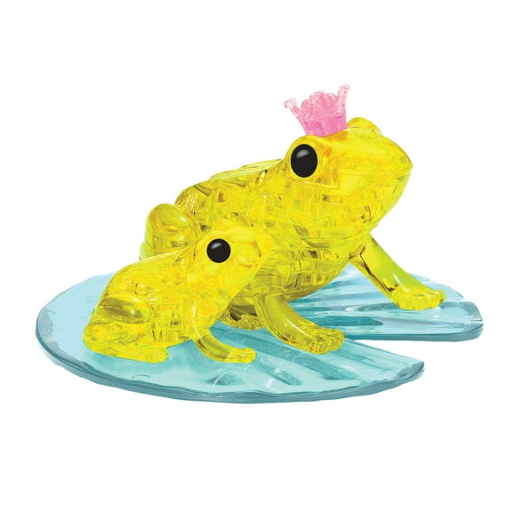 Yellow Frog Original 3D Crystal Puzzle from BePuzzled, Dimensional Brainteaser for Puzzlers Ages 12+