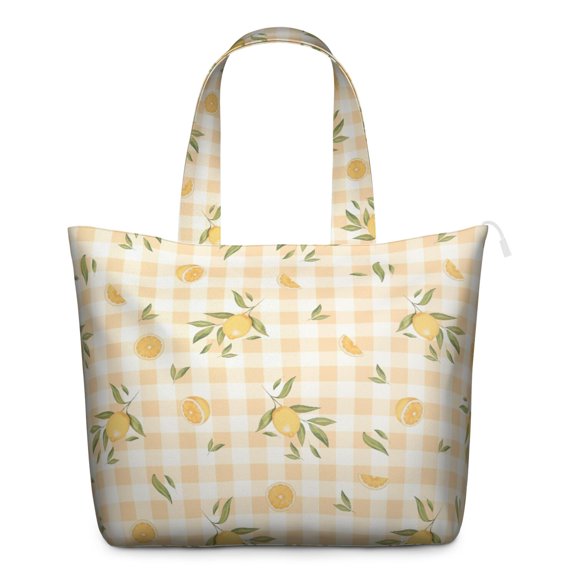 Yellow Fruit Floral Weekender Bag - Large Capacity Carry-On with Interior Organization