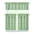 thumbnail image 1 of Yellow Fruit Kitchen Curtains with Valance - 3 PC Lemon Print Semi-Sheer Curtains for Small Windows, 1 of 4
