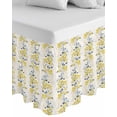 thumbnail image 1 of Yellow Fruit Wrap Around Bed Skirts for California King Bed 16" Drop,Bed Skirt with Adjustable Elastic Belt Dust Ruffle Bed Valance Vintage Country Leaves Berries Blue Plants Bed Frame Cover, 1 of 7