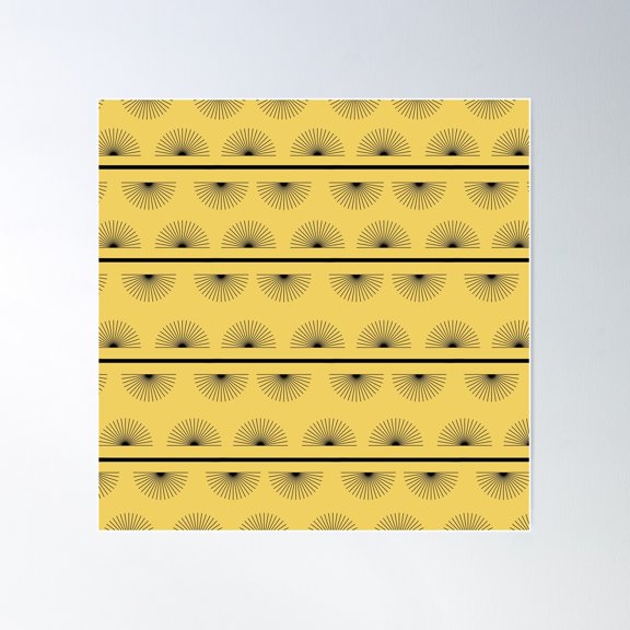 Yellow Funky Pattern Poster Wall Art, Modern Wall Decor For Living Room Bedroom, 24x24 UNFRAMED