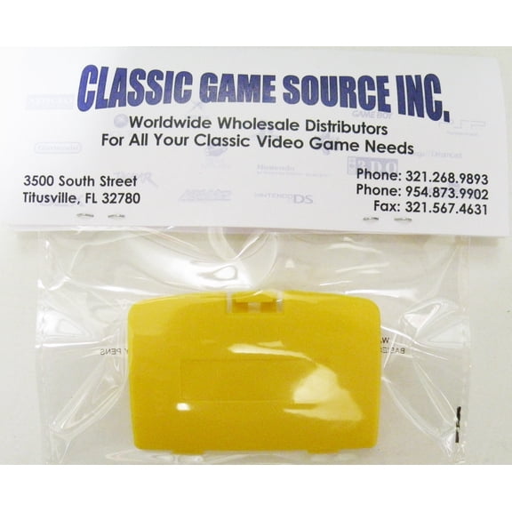 Yellow Game Boy Color Replacement Battery Cover By Classic Game Source