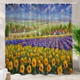 thumbnail image 1 of Yellow Garden Sunflower Decor Shower Curtain,Italianate Bathroom Decor Polyester Fiber Plastic Rings Quick-Drying Waterproof for Bathtubs/Bathroom, 72x72 inches, 1 of 6