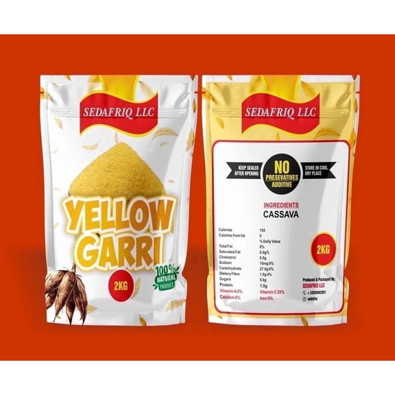 Sedafriq Yellow Garri All-Purpose Flour Gluten-Free 1 Count 2000g