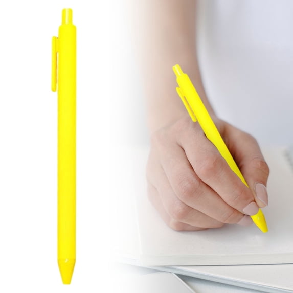 Yellow Gel Ink Pens 0.5mm Retractable Ballpoint Pens Smooth Writing Fine Point Click Pens Comfortable Grip Office Study Journaling Writing Pens 6 Pack