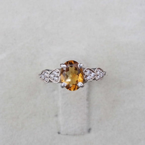 Yellow Gemstone Citrine Engagement Ring Sterling Silver Ring Handmade Women Jewelry November Birthstone Antique Bridal Ring Promise Ring