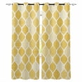 thumbnail image 1 of Yellow Geometric Blackout Curtains for Bedroom/Living Room, Thermal Insulated Kitchen Curtains, Morocco Modern Abstract Plaid Art Grommet Darkening Window Treatment Drapes 42"x63"x2, 1 of 8