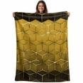 thumbnail image 1 of Yellow Geometric Blanket Soft Cozy Warm Throw Blanket for Couch, Plush Fuzzy Flannel Fleece Blankets for Sofa, Modern Abstract Art Ombre Bed Blankets Lightweight Gifts for Women, 50"x60", 1 of 9