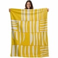 thumbnail image 1 of Yellow Geometric Blanket Soft Cozy Warm Throw Blanket for Couch, Plush Fuzzy Flannel Fleece Blankets for Sofa, Modern Abstract Minimalist Stripe Bed Blankets Lightweight Gifts for Women, 32"x48", 1 of 9