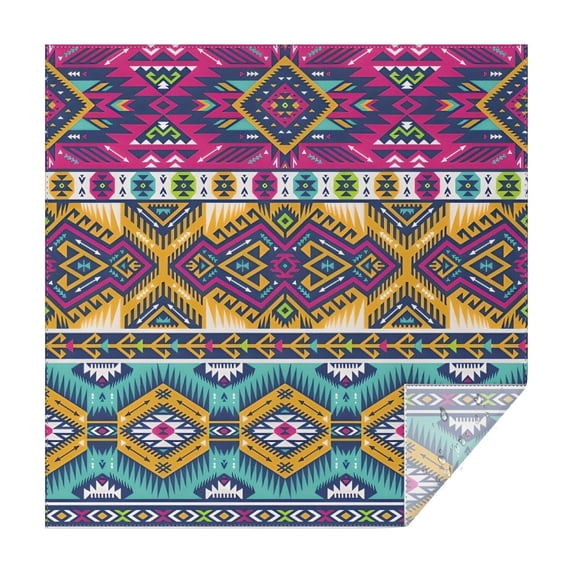 Yellow Geometric Boho Pattern Square Tablecloth,Waterproof Square Table Cover,Wipeable Spillproof Washable Table Cover for Home Kitchen Party Decor 60"x60"(152x152cm)