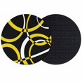 thumbnail image 1 of Yellow Geometric Coasters Set of 2, Absorbent Coasters for Drinks, Modern Abstract Simple Lines Black Coaster for Desk Coffee Table Protection, Home Decor House Warming Gifts 4", 1 of 8