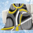 thumbnail image 1 of Yellow Geometric Cooling Blanket,Lightweight Breathable Summer Throw Blanket with Double Sided Cold Effect,Gray Black Retro Abstract Stripes Lines Picnic Blankets Bed Sheet for Hot Sleepers 40"x60", 1 of 8
