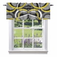 thumbnail image 1 of Yellow Geometric Kitchen Curtain Valances for Windows Farmhouse Short Curtains, Gray Black Retro Abstract Stripes Lines Rod Pocket Valance Curtain for Bedroom Cafe Living Room, 1 of 8