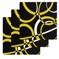 thumbnail image 1 of Yellow Geometric Kitchen Dish Towels for Drying Dishes Set of 3, Modern Abstract Simple Lines Black Waffle Weave Microfiber Hand Tea Bathroom Towels Quick Dry & Absorbent Towel 12x12, 1 of 7