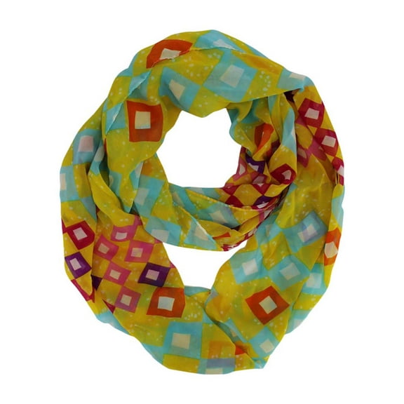 Yellow Geometric Pattern Infinity Scarf