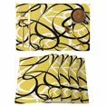 thumbnail image 1 of Yellow Geometric Placemats Set of 6, Farmhouse Abstract Black White Striped Placemats for Dining Table, Place Mats for Kitchen Tabletop, Waterproof Wipeable Dining Table Mats Set, 1 of 9