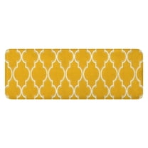 Yellow Geometric Quatrefoil Pattern Kitchen Rug Mat,Kitchen Runner Rugs Non Skid Washable,Decorative Kitchen Floor Mats for Kitchen,Sink,Laundry,17"x47.2"
