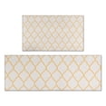 thumbnail image 1 of Yellow Geometric Quatrefoil Pattern Kitchen Rugs Sets Of 2,Anti Fatigue Kitchen Mat Rugs Non Slip Washable,Decorative Kitchen Floor Mats for Kitchen,Sink,Laundry,17"x30"+17"x47", 1 of 7