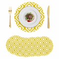thumbnail image 1 of Yellow Geometric Round 13 Inch Placemats Set of 6, Modern Abstract Art Rhombus HeatResistant Non Slip Place Mats for Dining Table, Wipeable Braided Kitchen Table Mats for Housewarming, 1 of 9