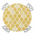 thumbnail image 1 of Yellow Geometric Round Tablecloth for 36-44 Inch Tables,Fitted Table Cover with Elastic Edge,Morocco Modern Abstract Plaid Art Waterproof Outdoor Table Cloth Protector for Patio Garden Dinner Picnic, 1 of 9