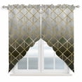 thumbnail image 1 of Yellow Geometric Swag Valances for Windows, Kitchen Window Curtains Over Sink, Modern Abstract Gradient Marble Window Treatment Curtains for Living Room/Bedroom Curtains 2 Panel Sets 36"x45", 1 of 8