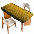 thumbnail image 1 of Yellow Geometric Table Cloths for 4 Foot Rectangle Tables, Modern Abstract Art Ombre Patio Waterproof Elastic Fitted Tablecloths, Washable Rectangular Table Cover for Camping, 1 of 8
