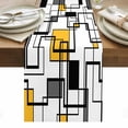thumbnail image 1 of Yellow Geometric Table Runner - 70 Inch Long, Kitchen Dining Table Runner Dresser Scarves, Modern Minimalist Black Abstract Art Farmhouse Decor for Coffee Tables Wedding Party Banquet, 1 of 8