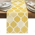 thumbnail image 1 of Yellow Geometric Table Runner - 70 Inch Long, Kitchen Dining Table Runner Dresser Scarves, Morocco Modern Abstract Plaid Art Farmhouse Decor for Coffee Tables Wedding Party Banquet, 1 of 8