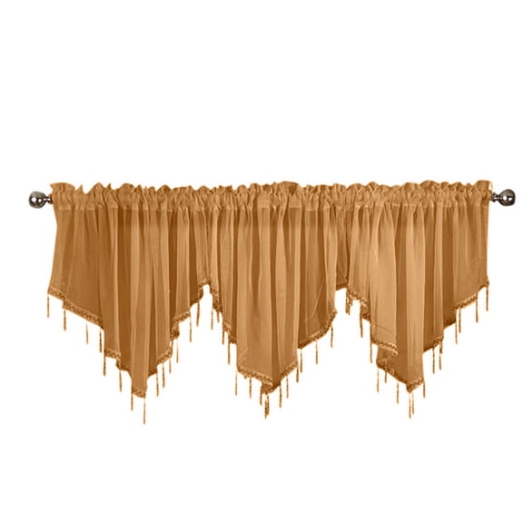 Yellow Geometric Triangle Curtain Kitchen Window Sheer Drape