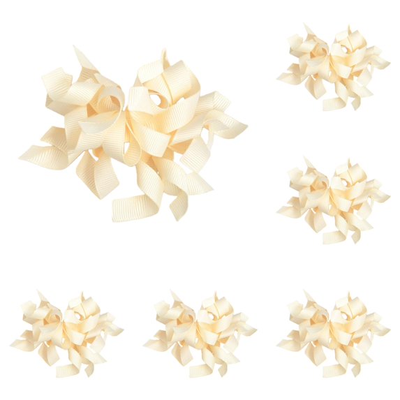 Yellow Gift Bows, Self Adhesive Curly Christmas Bows for Fall Ribbon Decor, Cards, Packages and Party Details, 6 Count