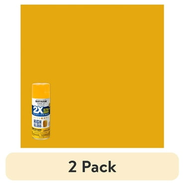 (2 pack) Yellow Ginger, Rust-Oleum American Accents 2X Ultra Cover High Gloss Spray Paint, 12 oz