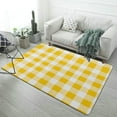 thumbnail image 1 of Yellow Gingham Check Pattern-2 Carpet for Home Decoration Soft Comfy Rugs for Bedroom Living Room Bathroom Entrance Non-slip Comfort Mat, 1 of 6