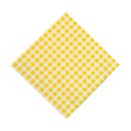 Yellow Gingham Luncheon Napkins - 48 Pieces